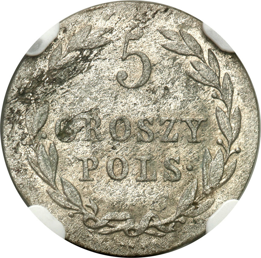 Polska XIX w. / Rosja. Aleksander I. 5 groszy 1818 IB, Warszawa NGC AU